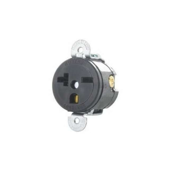 Leviton Single Receptacle Outlet,20A,Black,250V 5458-SS