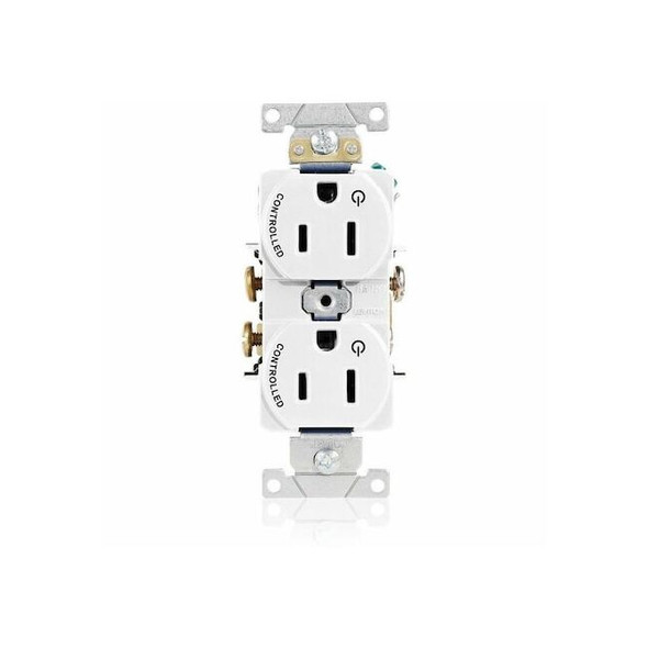 Leviton Duplex Outlet, White 15A 125V 5262-S2W
