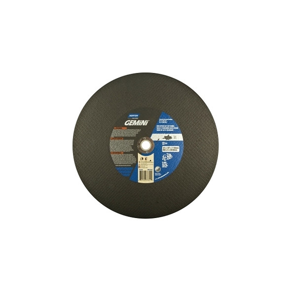 Gemini® High-Speed Abrasive Cut-Off Wheel, 14 in dia x 1 in or 20 mm AH, Extra Coarse, 5400 RPM, AO, 10 EA/PK Pack of 10
