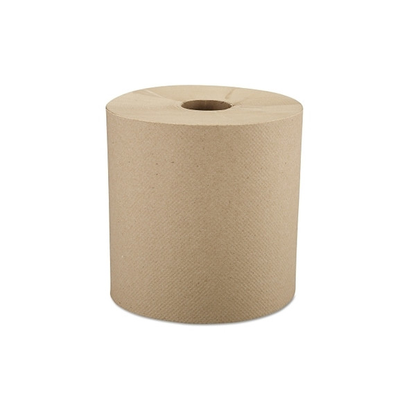 Nonperforated Roll Towels, 8" x 800ft, Brown