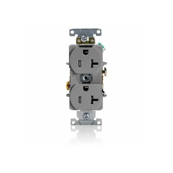 Leviton Duplex Outlet, Gray 20A, 125V, TR T5362-GY