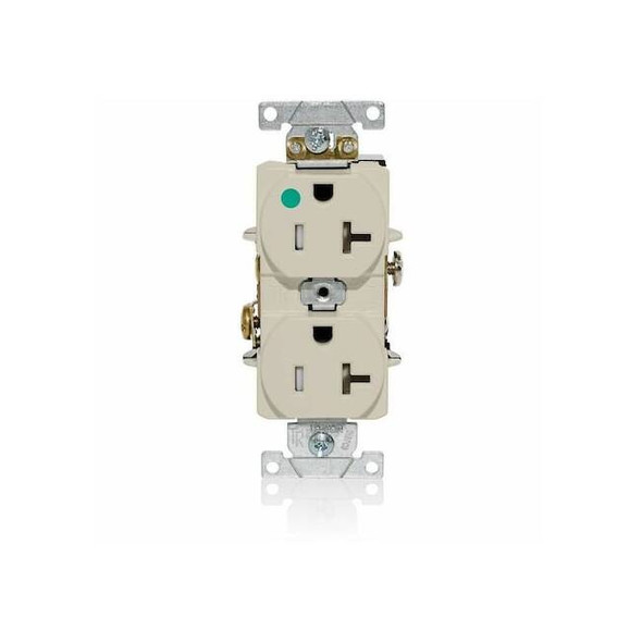 Leviton Duplex Outlet, Light Almond 20A, 125V T8300-T