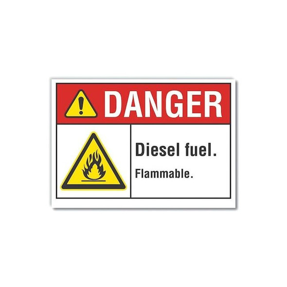 Danger Sign, 7 in H, 10 in W,Vertical Rectangle, English, LCU4-0012-RD_10X7