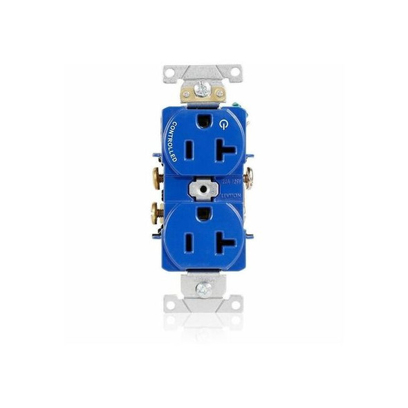 Leviton Duplex Receptacle Outlet,20A,Blue,125V 5362-S1B
