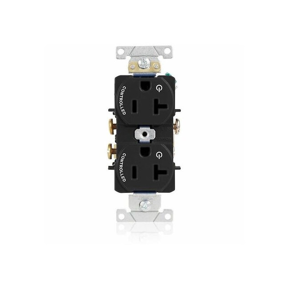 Leviton Duplex Outlet, Black 20A 125V 5362-S2E