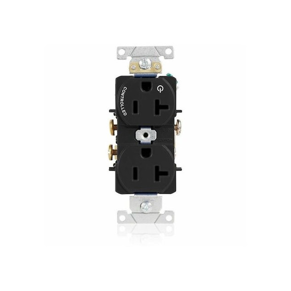 Leviton Duplex Outlet, Black 20A 125V 5362-S1E