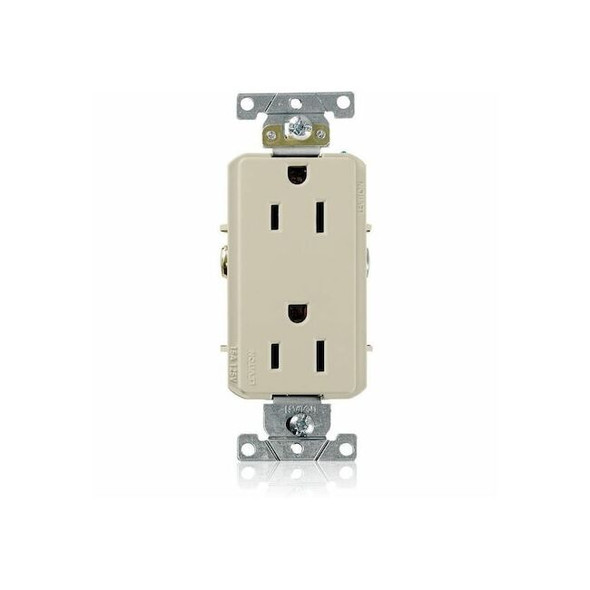 Leviton Receptacle Outlet,15A,Ivory,125V 16242-I