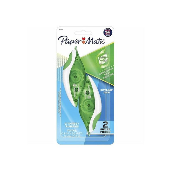 Paper Mate Correction Tape,No Cap,Grip Zone,PK2 662415K