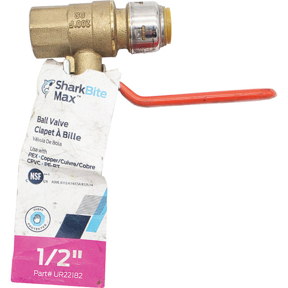 SharkBite 1-2 In. Brass Push-to-Connect x FIP Brass Ball Valve UR22182 443635