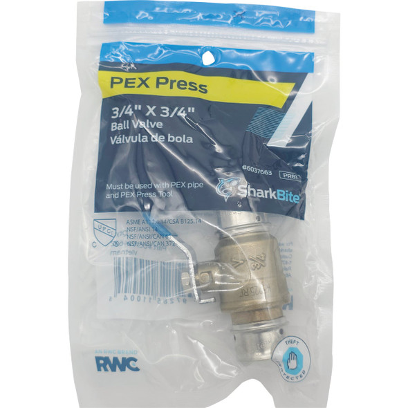SharkBite 3-4 In. PEX Press Brass Ball Valve UCP22462Z 490797