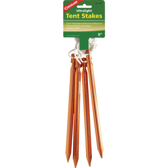 Coghlans 9 In. Aluminum Ultralight Tent Stakes (4-Pack) 1000