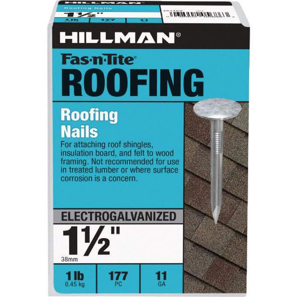 Hillman Fas-n-Tite 1-1-2 In. Electrogalvanized Roofing Nails (1 Lb.) 461459 210787