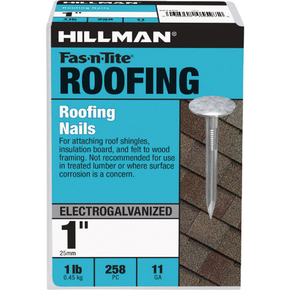 Hillman Fas-n-Tite 1 In. Electrogalvanized Roofing Nails (1 Lb.) 461455 212171