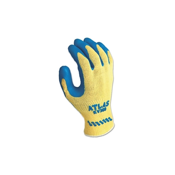 Atlas Rubber Palm-Coated Gloves, X-Large, Blue/Yellow