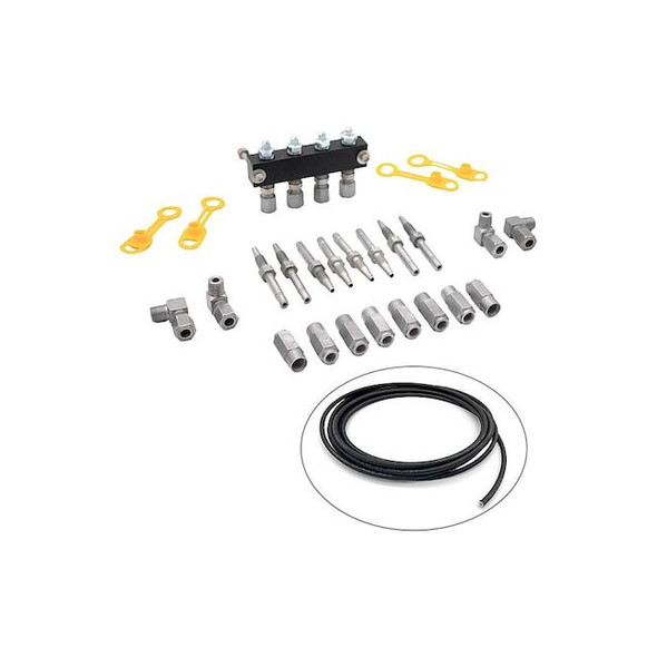 Locknlube Four Point Manifold Kit,Aluminum/Steel LNL81204-1/8