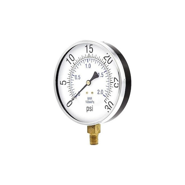 Manufacturer Varies Pressure Gauge, 1/4 in NPT, Bottom Location 101D-454C