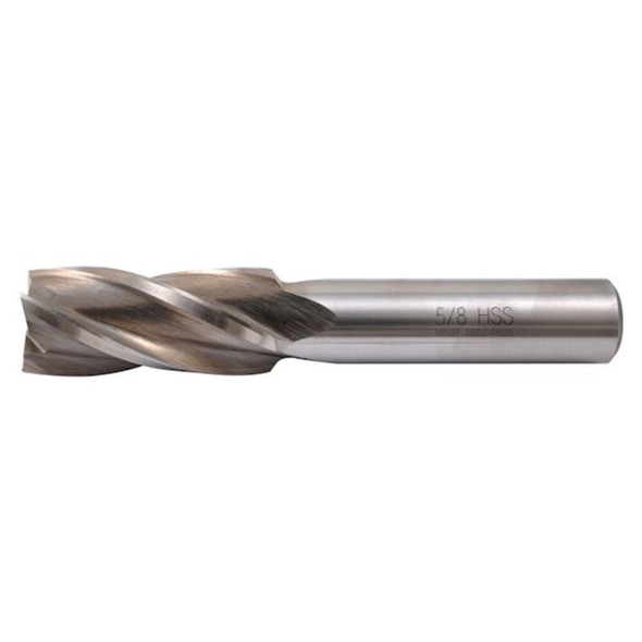 5-8 X 1-2" 4 Flute High Speed Steel Single End Center Cut End Mill  5802-0625