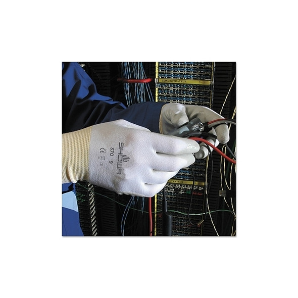 Atlas Assembly Grip 370W Nitrile-Coated Gloves, X-Large, Gray/White