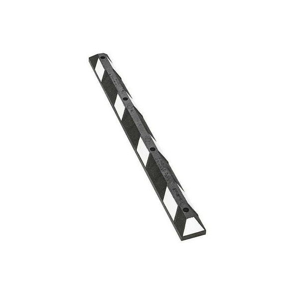 Car Stop, Rubber, 4 in Height, 6 ft Length, Black/White