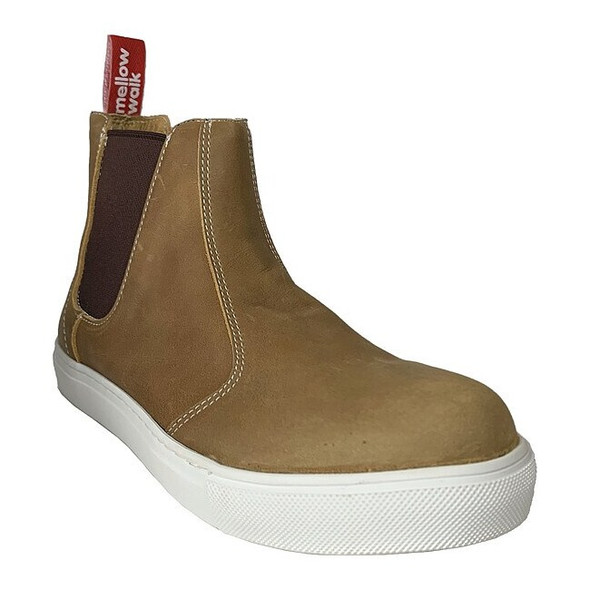 Women's Chelsea Boot, Leather Upper, Rubber Outsole, Tan, 10