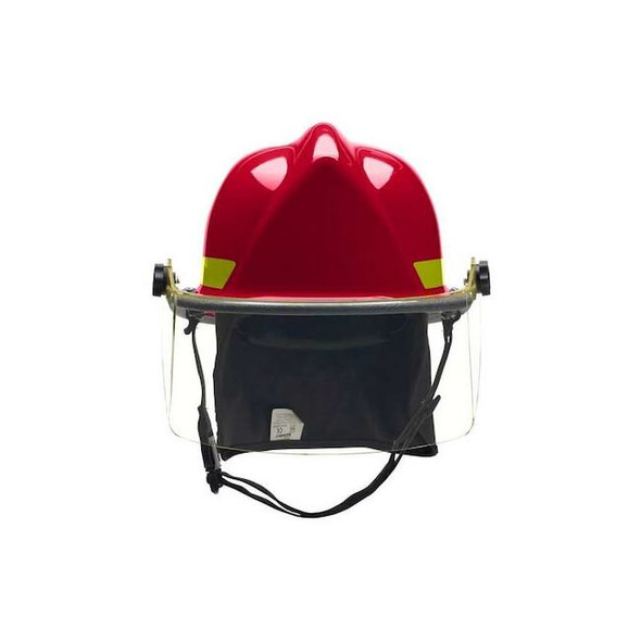 Fire Helmet, Thermoplastic, 4 pt Ratchet, Red, Fits Hat Size 6-1/2 to 8 ,Modern