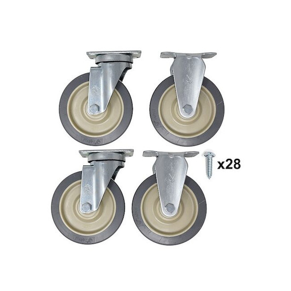 Rubbermaid Plate Casters,200 lb Cap,Gray GRFG4546L30000