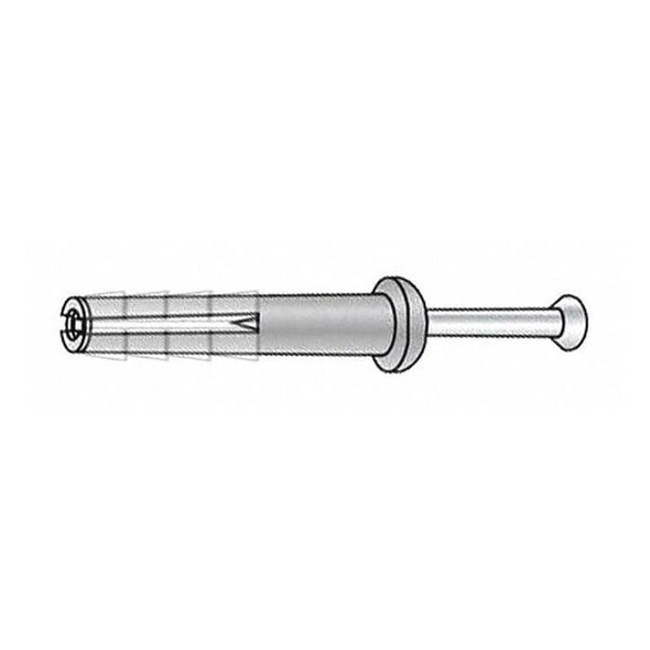 Nail Drive Anchor, 1/4" Dia., 3/4" L, Nylon Zinc Plated, 100 PK