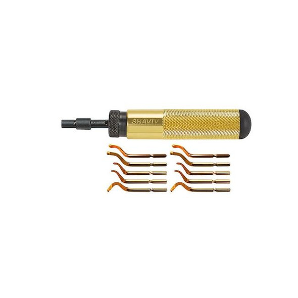 Shaviv Deburring Tool Set,Yellow 155-00259