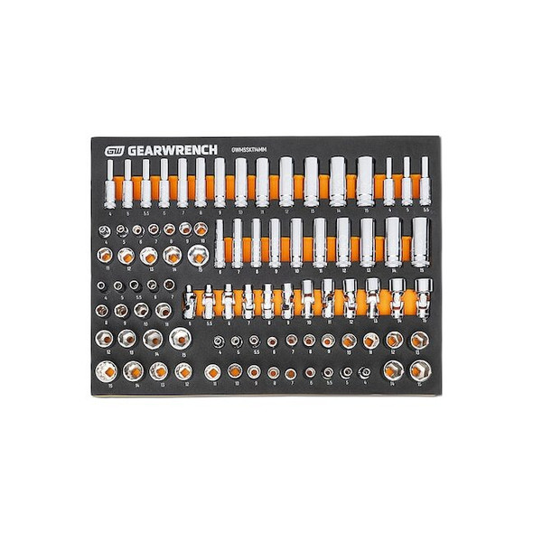 89 Piece 1/4 in Drive Master Metric Socket Set in Foam Storage Tray