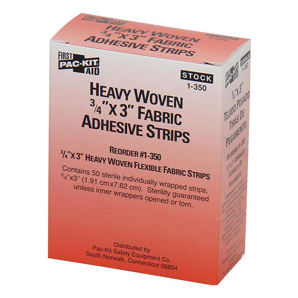 Heavy Woven Fabric Bandage, 3/4" x 3", 50/Box