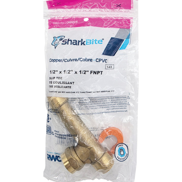 SHARKBITE 1-2" Ptc X Expn Slip Tee U3482LFA 422580