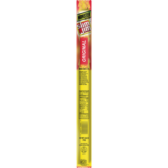 Slim Jim Monster Original Flavor 1.94 Oz. Beef Stick Jerky 496461 Pack of 18