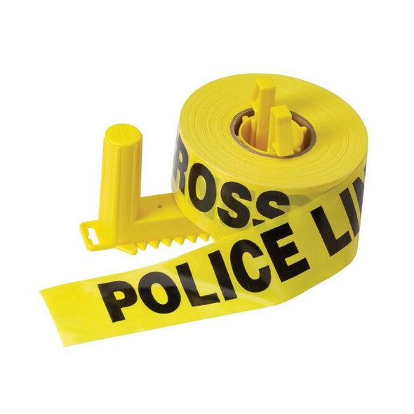 Presco Barricade Tape, 2.5 mil, "Police Line Do Not Cross", Yellow, 1/Each