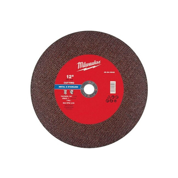 Milwaukee Tool Cut-Off Wheel,1" Sz,12" dia. 49-94-0048 Pack of 10