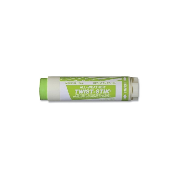 Twist-Stik® Livestock Marker, 1.37 in dia, 4.75 in L, Fluorescent Green