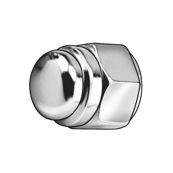Flattened Head Cap Nut, 5/16"-24, Steel, Chrome Plated, 0.53 in H, 5 PK