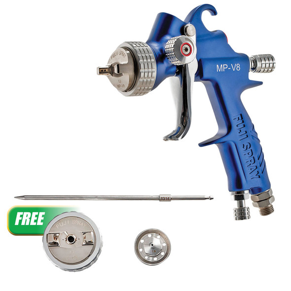 Buy (1) Spray Gun - MP-V8 - No Cup 1.3mm  Get (1) MP-V8 - Air Cap Set - 1.4mm, 0.3lbs 6852G-MP-V8-1.4