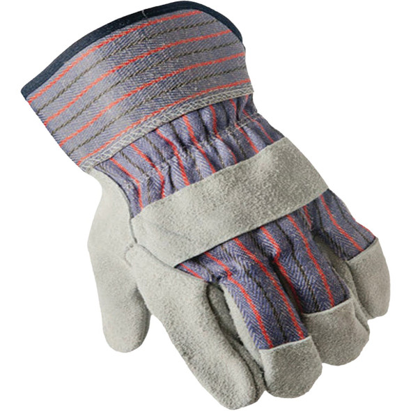 True Grip Men's Large Leather-Palm Suede Cowhide Work Gloves (2-Pack) 92233-010