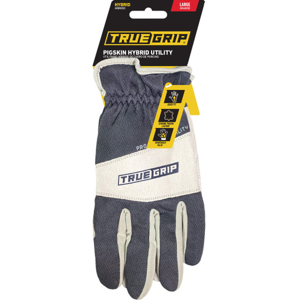 True Grip Men's Large Premium Leather Hybrid Gloves 98812-23