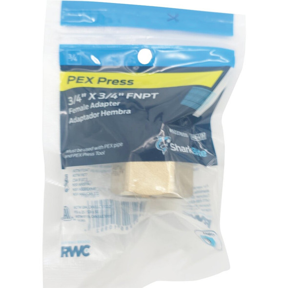 SharkBite 3-4 In. x 3-4 In. FNPT PEX Press Brass Adapter UCP088Z 444272
