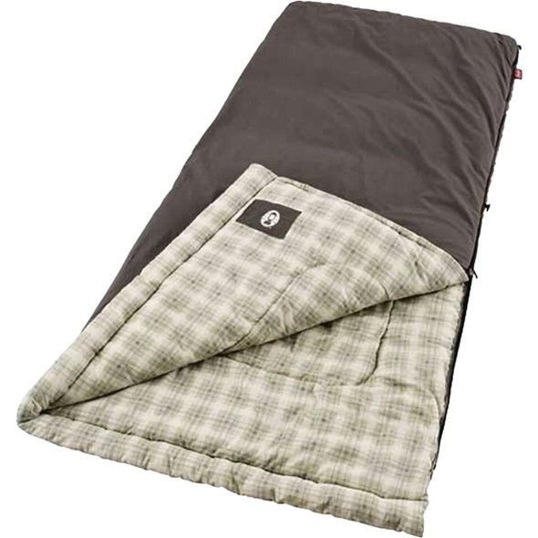 Coleman Heritage 10 Deg F 40 In. W. x 84 In. L. Big & Tall Flannel Sleeping Bag
