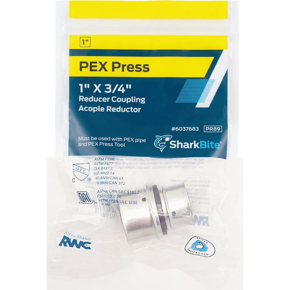 SharkBite 1 In. x 3-4 In. PEX Press Poly Coupling UPP060Z 483457