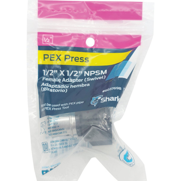 SharkBite 1-2 In. FNPT PEX Press Poly Swivel Adapter UPP526Z 497259