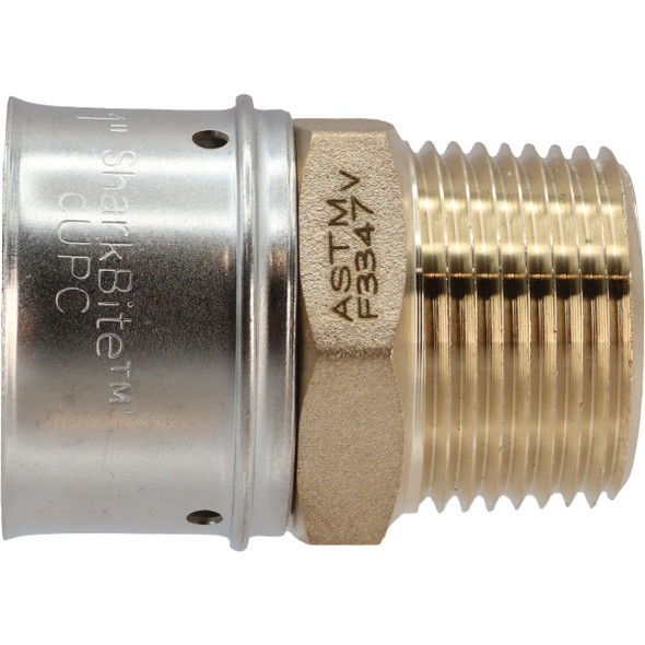 SharkBite 1 In. x 3/4 In. MNPT PEX Press Brass Adapter UCP142Z