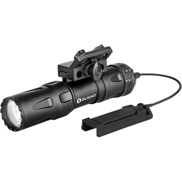 Compact high-output weapon light with secure mounting and magnetic remote switch. OLODINMINIBK