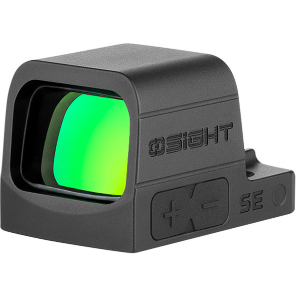 Enclosed green reticle optic with RMSc footprint and side-loading battery. OLOSIGHTSEGN