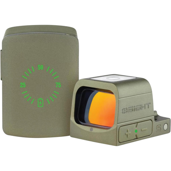 Ultra-compact enclosed optic with magnetic charging and multi-reticle versatility. OLOSIGHTSOG