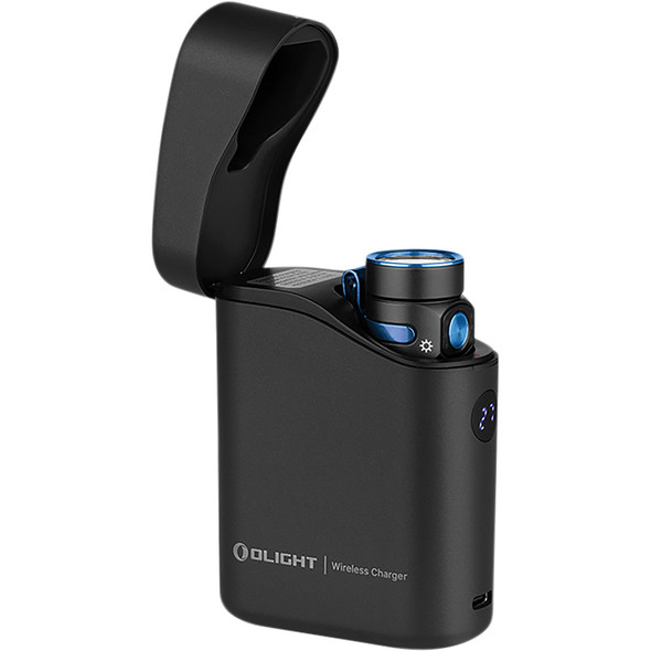 Compact flashlight and multifunction charging case for extended runtime. OLBATON4KITBK