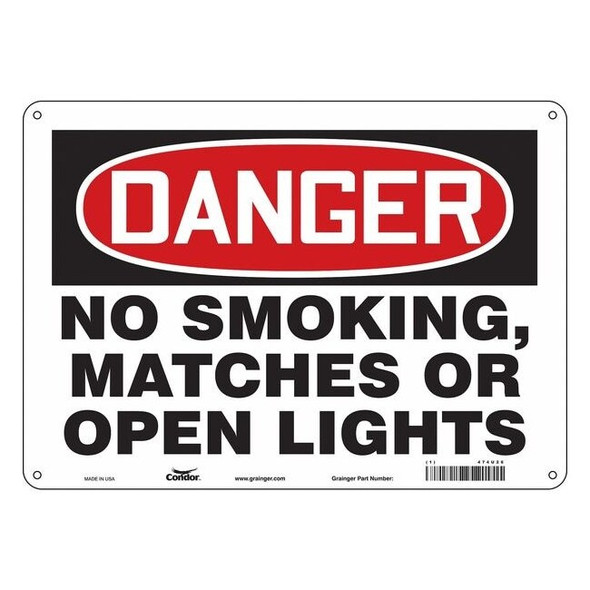 Safety Sign, 10" H, 14 in W, Polyethylene, Horizontal Rectangle, English, 474U26