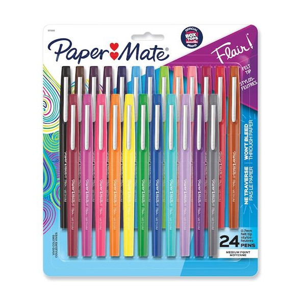 Paper Mate Pen Set,Assorted,Felt-Tip,24/Pack 1978998 Pack of 4